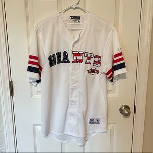 Giants Button Down Short Sleeve Athletic Jersey Size Medium